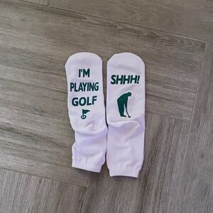 Fanatics White Socks with Green Golf Graphics
